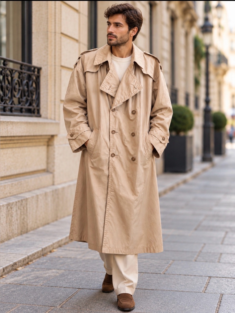 Christian Dior Monsieur tan trench raincoat 42R rain and stain repellent…